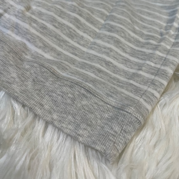 EUC. [Athleta] Grey & White <Criss Cross> Soft Striped + Tulip Hem Dress | Small - Picture 10 of 14